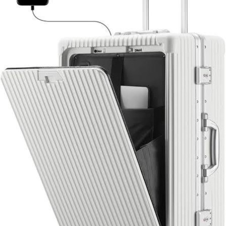 18 Inci multi-functional front open luggage with high quality USB