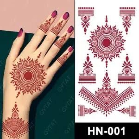 6 pcs Waterproof Henna Mehendi Sticker