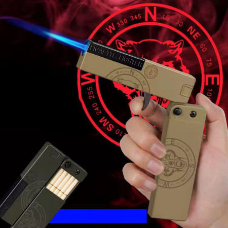 Foldable Jet Flame Lighter with Cigarette Case Box